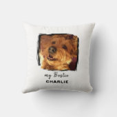 人生はより良い犬2写真名ホワイトブラック クッション (裏面)