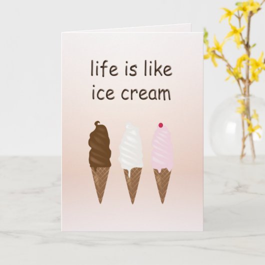 人生はアイスクリームのグリーティングカードのようなものだ カード (黄色い花)