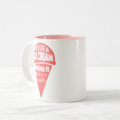 人生はアイスクリームのスローガン引用文 ツートーンマグカップ (正面左)
