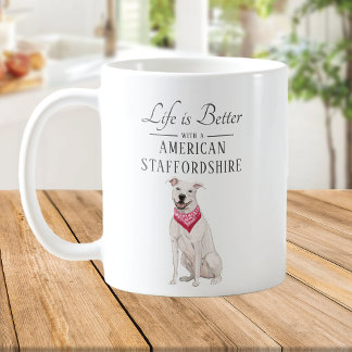 人生はアメリカの(犬)スタッフォード コーヒーマグカップ