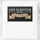 人生はアンティーク 長方形シール (バッグ)