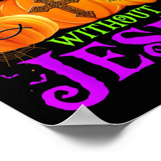 人生はイエスなしの怖い秋ハロウィンクリスティー ポスター (角)