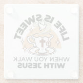 人生はイエスに甘い – キリスト教信仰ティーカップ ガラスコースター (裏面)