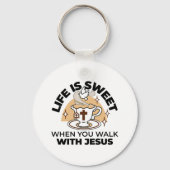 人生はイエスに甘い – キリスト教信仰ティーカップ キーホルダー (裏面)