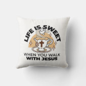 人生はイエスに甘い – キリスト教信仰ティーカップ クッション (裏面)
