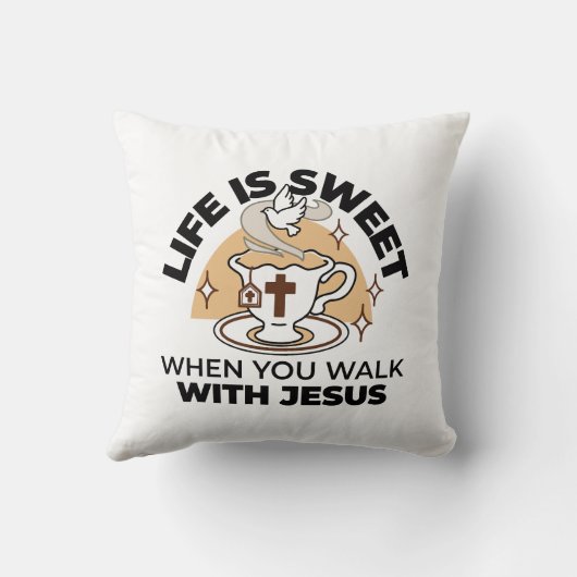 人生はイエスに甘い – キリスト教信仰ティーカップ クッション (裏面)