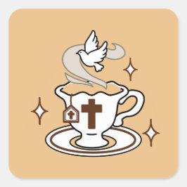 人生はイエスに甘い – キリスト教信仰ティーカップ スクエアシール