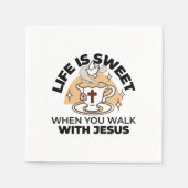 人生はイエスに甘い – キリスト教信仰ティーカップ スタンダードカクテルナプキン (正面)