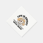 人生はイエスに甘い – キリスト教信仰ティーカップ スタンダードカクテルナプキン (角)
