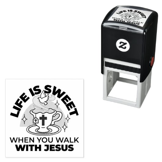 人生はイエスに甘い – キリスト教信仰ティーカップ セルフインキングスタンプ (インサイチュ)
