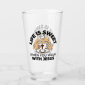 人生はイエスに甘い – キリスト教信仰ティーカップ タンブラーグラス (正面)