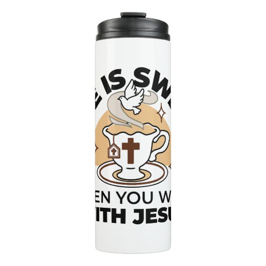 人生はイエスに甘い – キリスト教信仰ティーカップ タンブラー (正面)