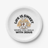 人生はイエスに甘い – キリスト教信仰ティーカップ ペーパープレート (正面)