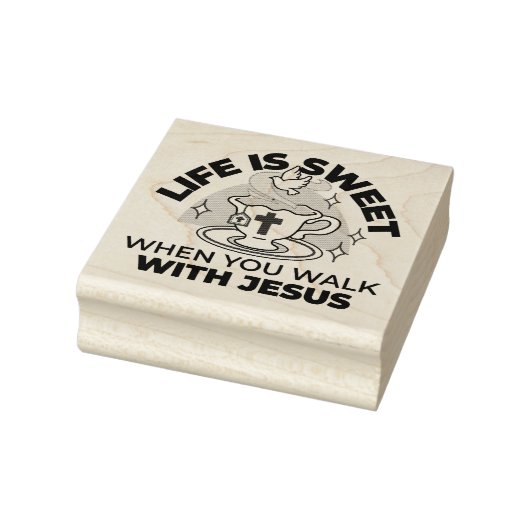 人生はイエスに甘い – キリスト教信仰ティーカップ ラバースタンプ (スタンプ)