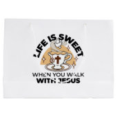 人生はイエスに甘い – キリスト教信仰ティーカップ ラージペーパーバッグ (裏面)