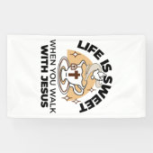 人生はイエスに甘い – キリスト教信仰ティーカップ 横断幕 (横)