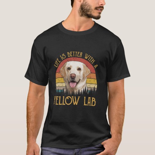 人生はイエロー・ラブラドール・レトリーバー犬のラブラドールRetr Tシャツ (正面)