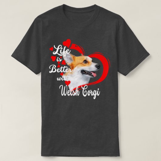人生はウェルシュコーギー愛犬家 おもしろい Tシャツ (デザイン正面)