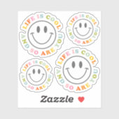 人生はカッコいい幸せな笑顔顔絵文字 シール (シート)