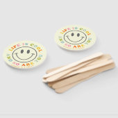 人生はカッコいい幸せな笑顔顔絵文字 ハンドファン (組立なし)