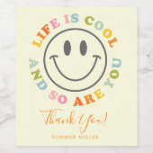 人生はカッコいい幸せな笑顔顔絵文字 ワインラベル (シングルラベル)