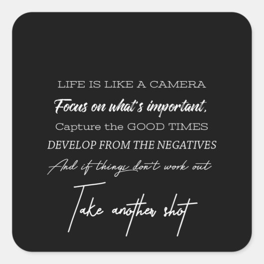 人生はカメラのようなものだ スクエアシール (正面)