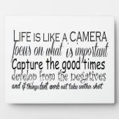 人生はカメラのようなものだ フォトプラーク (正面)