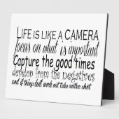 人生はカメラのようなものだ フォトプラーク (側面)