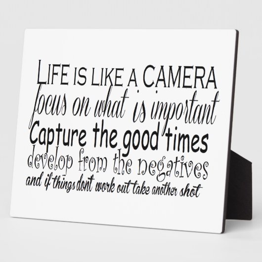 人生はカメラのようなものだ フォトプラーク (側面)