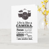 人生はカメラの引用文だグランジろ カード (黄色い花)