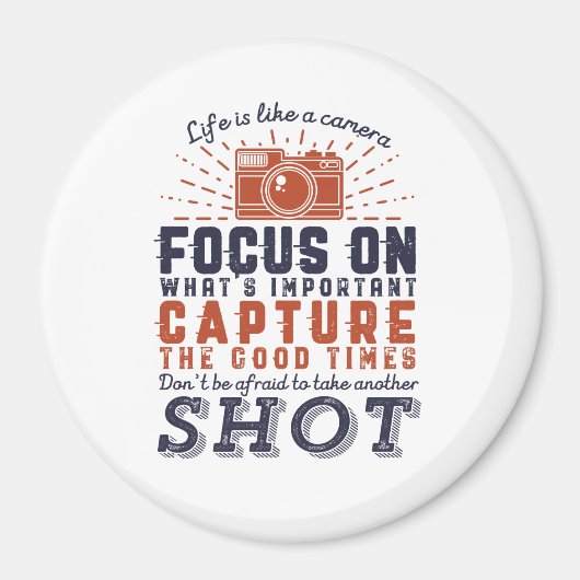 人生はカメラカメラマンの引用文 マグネット (正面)