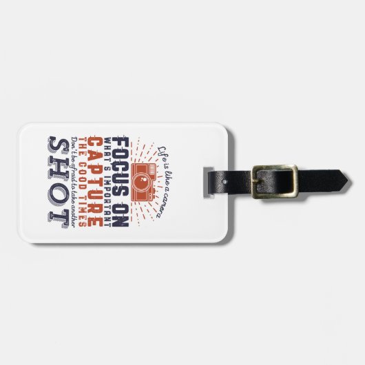 人生はカメラカメラマンの引用文 ラゲッジタグ (正面横)