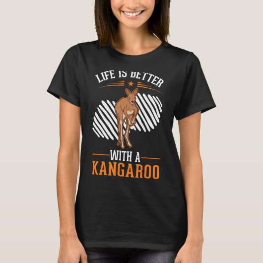 人生はカンガルーで良い Tシャツ (正面)