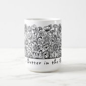 人生はガーデンで良いフローラプリント コーヒーマグカップ (中央)