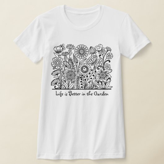 人生はガーデンで良いフローラプリント Tシャツ (レイダウン)