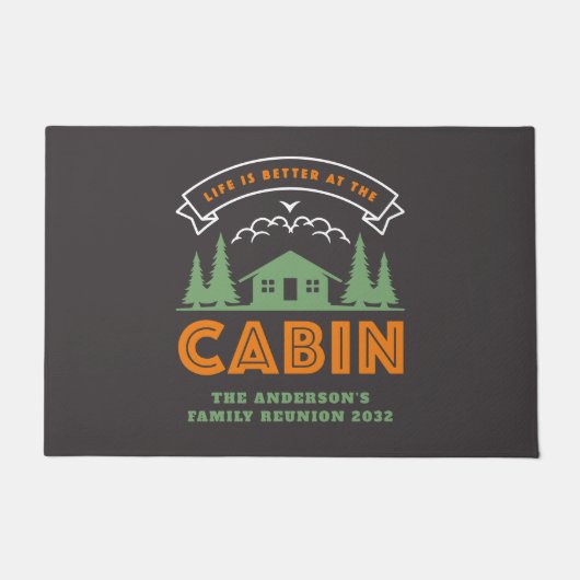 人生はキャビンファミリー懇親会で良い ドアマット (正面)