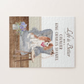 人生はキャリバリーキングチャールズスパニエル犬と ジグソーパズル (横)