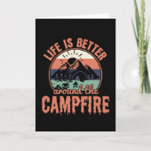 人生はキャンプファイアのまわりにキャンピングギフトより良い カード (正面)
