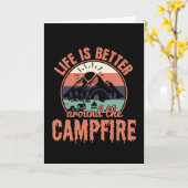 人生はキャンプファイアのまわりにキャンピングギフトより良い カード (黄色い花)