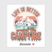 人生はキャンプファイアのまわりにキャンピングギフトより良い シール (シート)