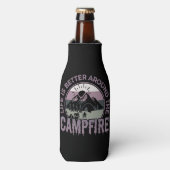 人生はキャンプファイアのまわりにキャンピングギフトより良い ボトルクーラー (ボトル正面)