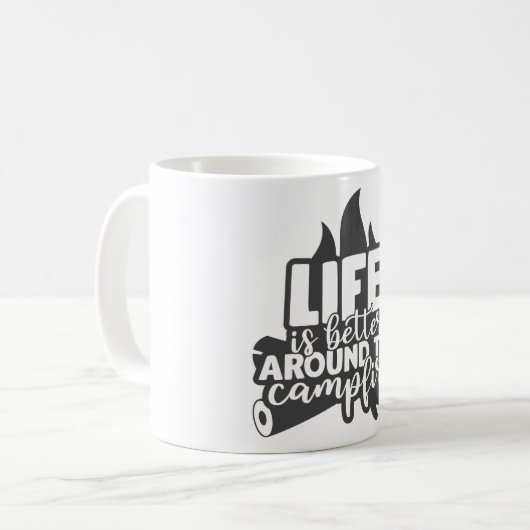 人生はキャンプファイアのまわりにンピングより良い コーヒーマグカップ (正面左)