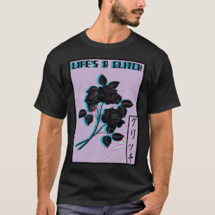 人生はキラキラVAPORWAVE美的に悲しいバラ Tシャツ