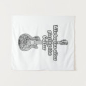 人生はギタ遊ーの後から始まる。ブラック&whit タペストリー (正面(横))