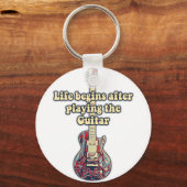 人生はギタ遊ーの後から始まる。レトロカラー キーホルダー (正面)