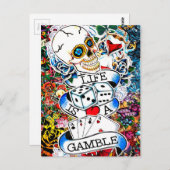 人生はギャンブルなタトゥーアートだ ポストカード (正面/裏面)