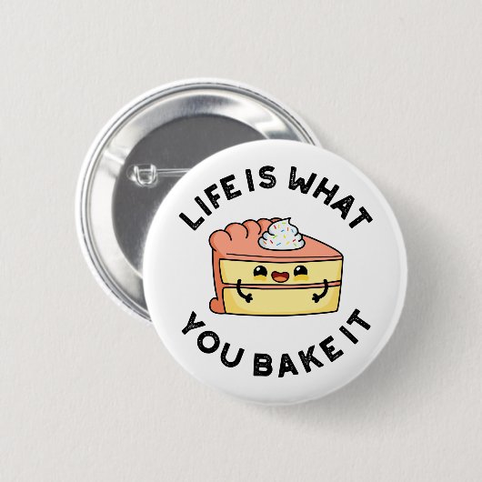 人生はケーキを焼くものおもしろいである 缶バッジ (正面&裏面)