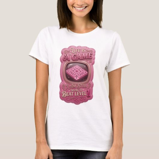 人生はゲームだ 今もまだクリアしようとしている レベルv11 tシャツ (正面)