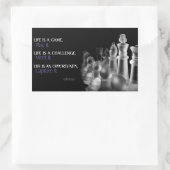 「人生はゲームだ」感動的引用文 長方形シール (バッグ)