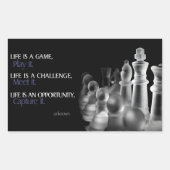 「人生はゲームだ」感動的引用文 長方形シール (正面)